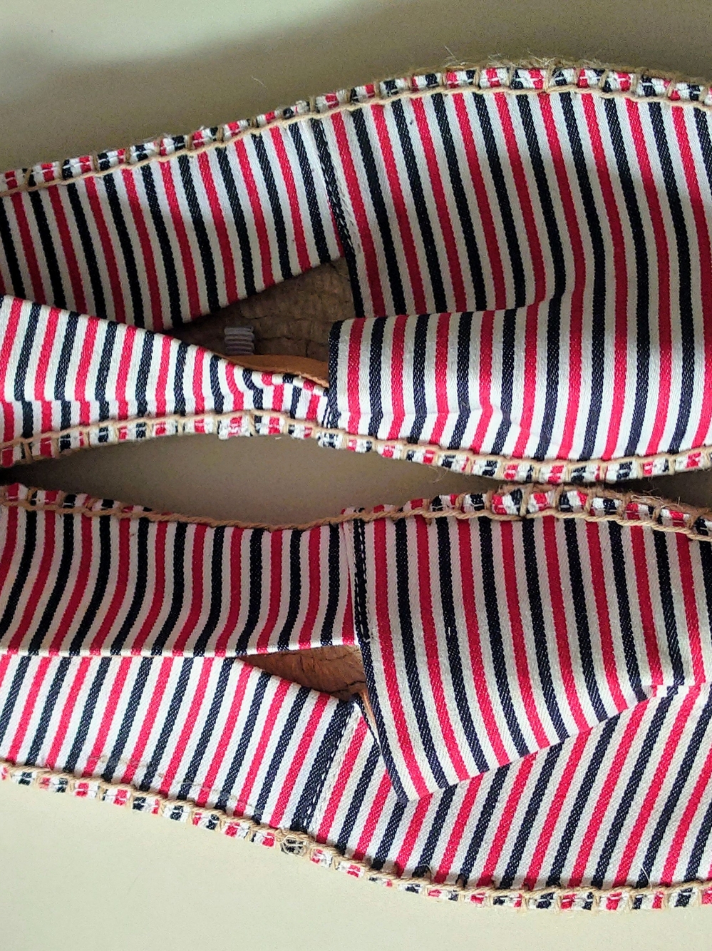 J. Crew Women's Striped Canvas Slip-On Espadrilles Flats in Red, Navy & White6.5